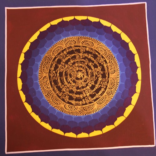 Black Mandala Mantra Thangka