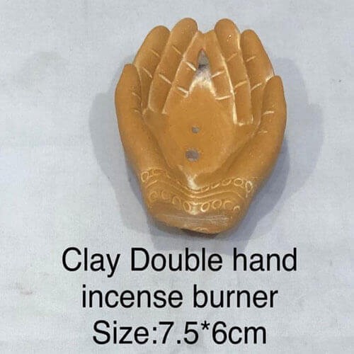 Clay Double Hand Incense Burner