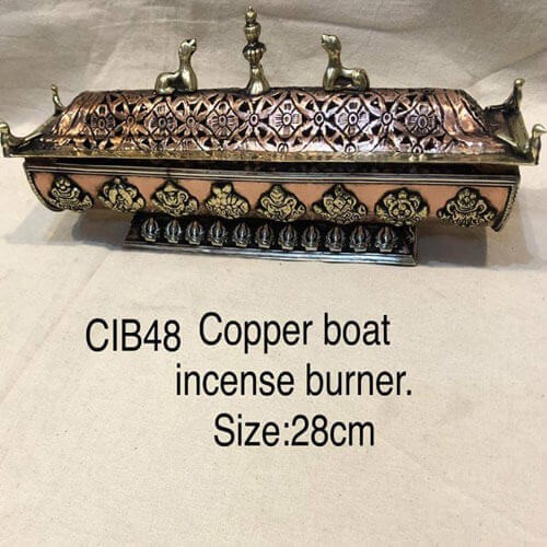 Copper Boat Incense Burner