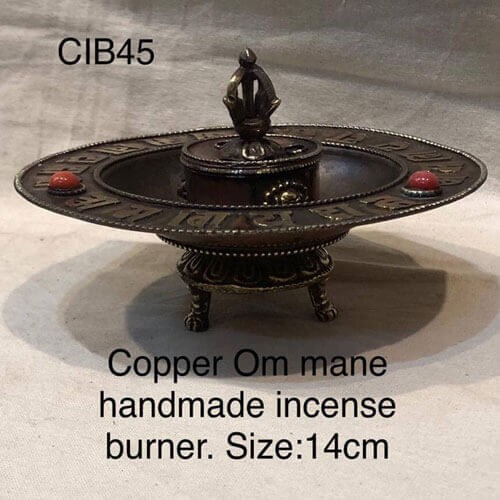 Copper Om Mane Handmade Incense Burner