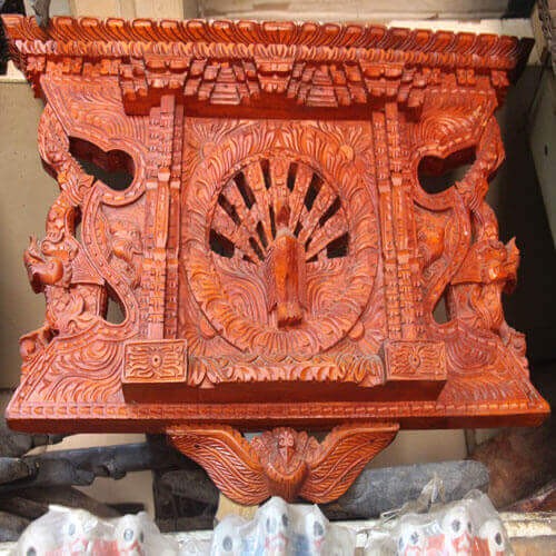 Elephant Wooden Carving Window
