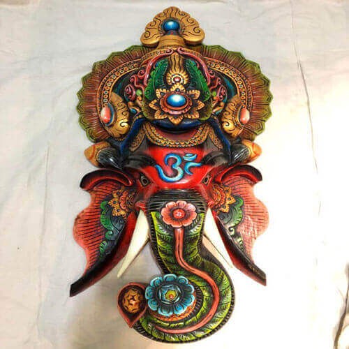 Lord Ganesh Wooden Mask
