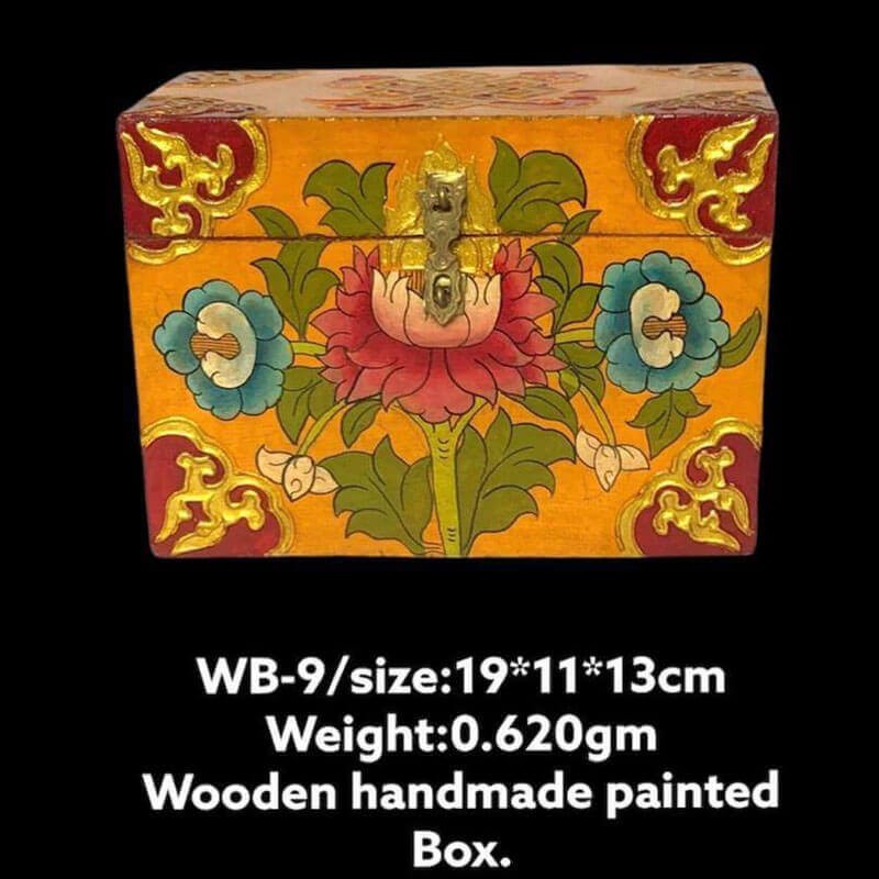 Wooden Flowery Painted Box