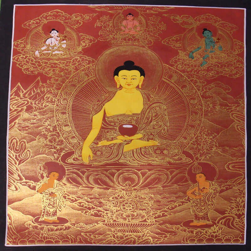 Red Buddha Thangka Painting