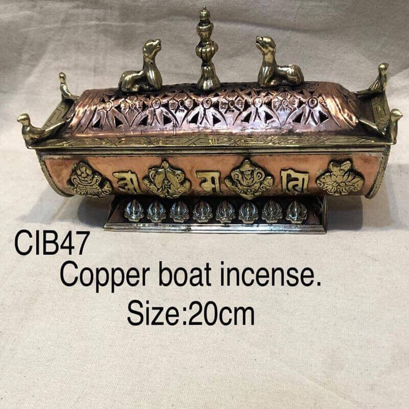 Copper Boat Incense Burner 01