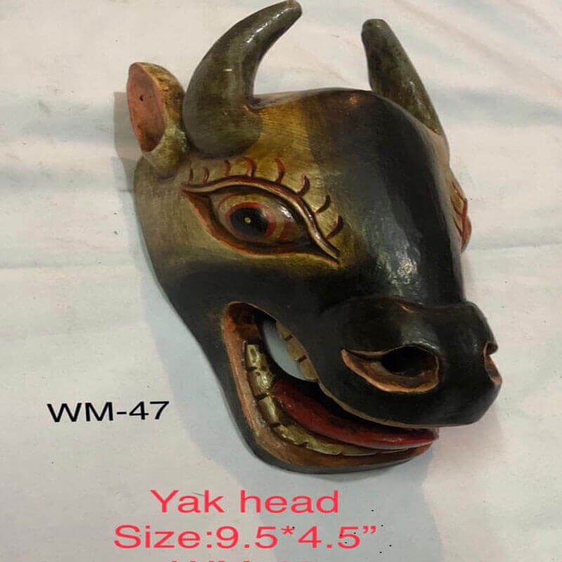Wooden Yak Head Mask