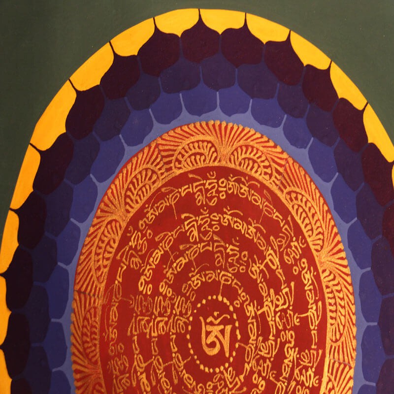 Black Chakra Mantra Painting