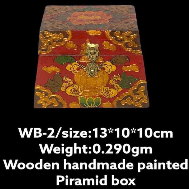 Wooden Handmade Painted Pyramid Box