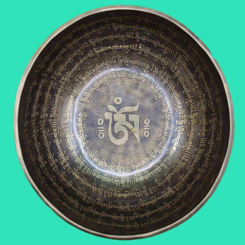 Tibetan Full Mantra Carving Singing Bowl