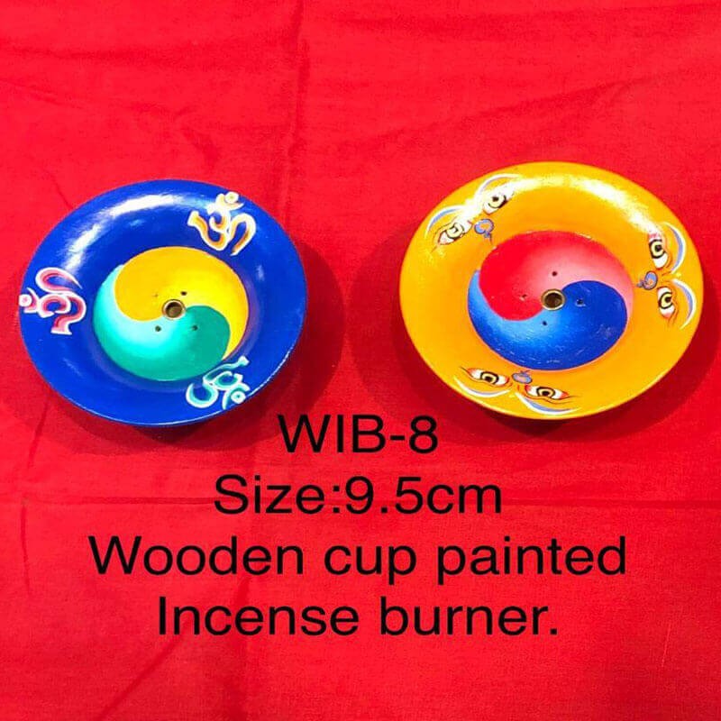 Wooden Cup Painted Incense Burner