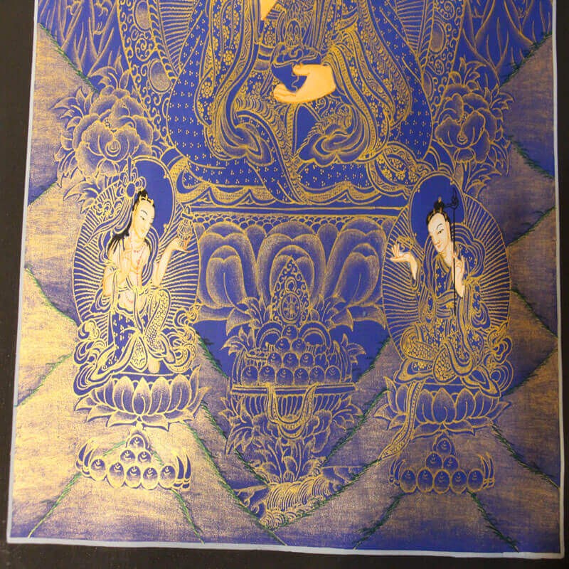 Blue Padam Shambhava Thangka Painting