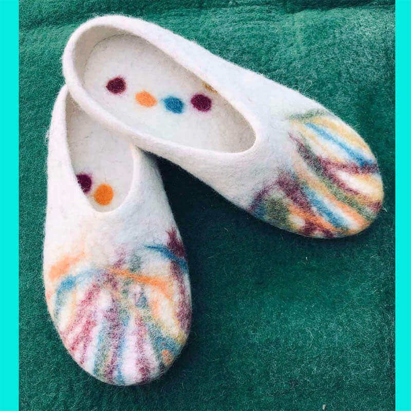 Colorful Felted Slipper