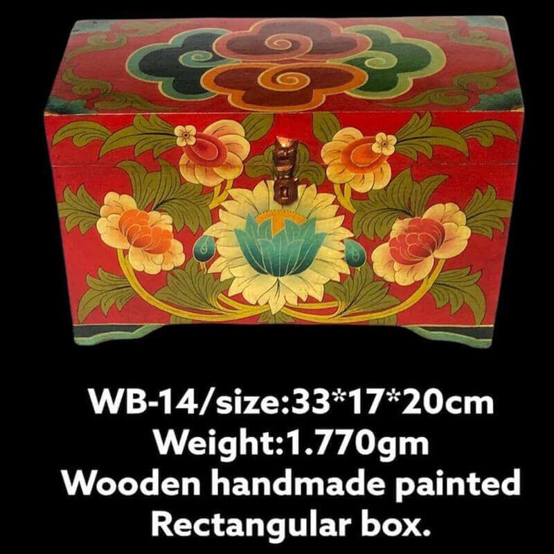 Wooden Handmade Painted Rectangular Box