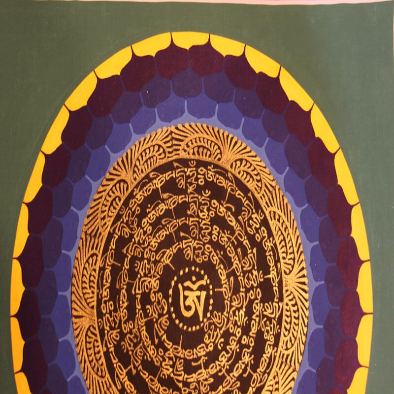 Black Mandala Mantra Thangka