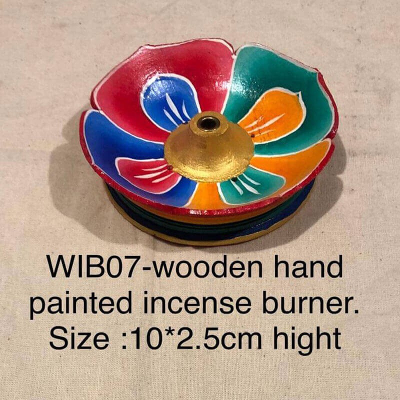 Wooden Hand Painted Incense Burner