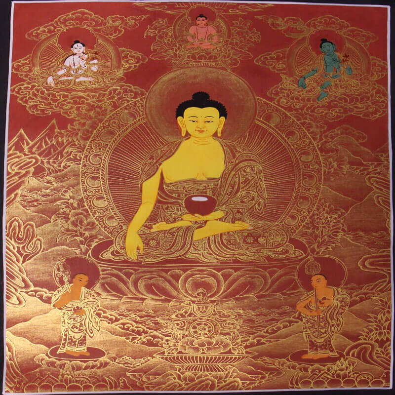 Red Buddha Thangka Painting