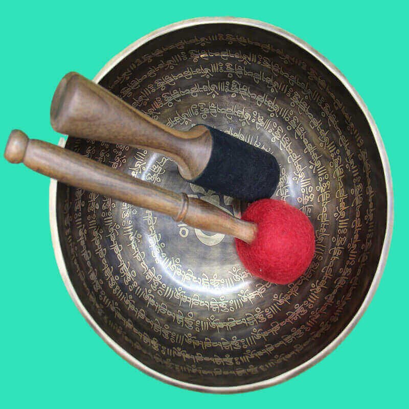 Tibetan Full Mantra Carving Singing Bowl