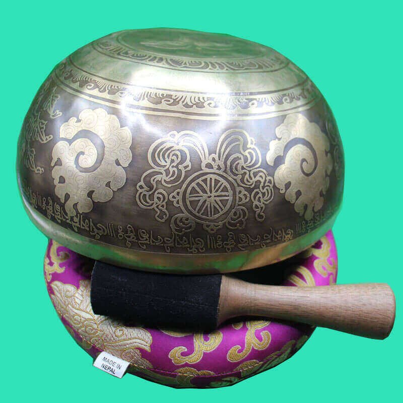 Bajra With Buddha Eye Carved Singing Bowl