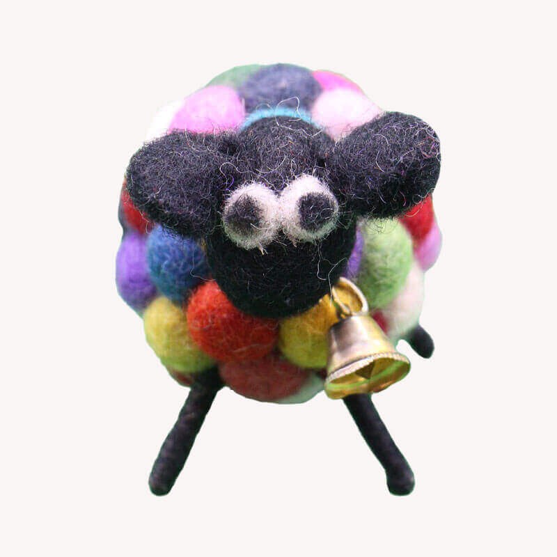 Colourfull Ball Sheep Felt Doll