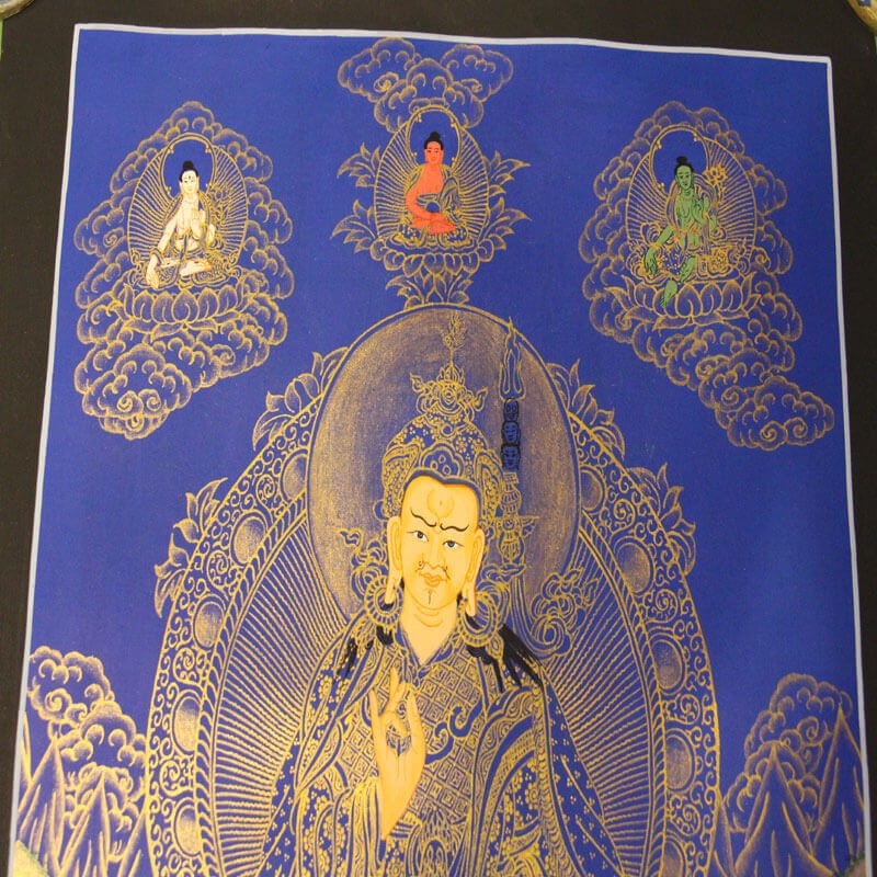 Blue Padam Shambhava Thangka Painting