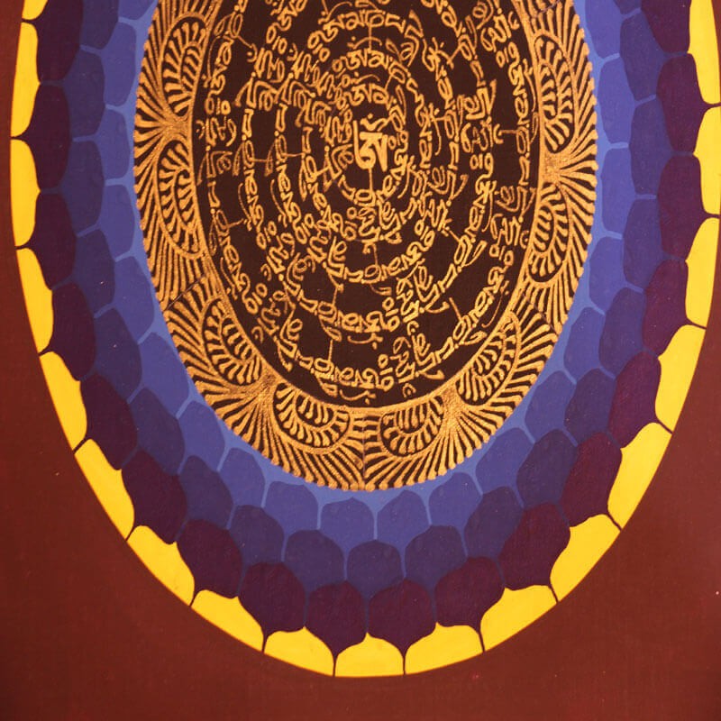 Black Mandala Mantra Thangka