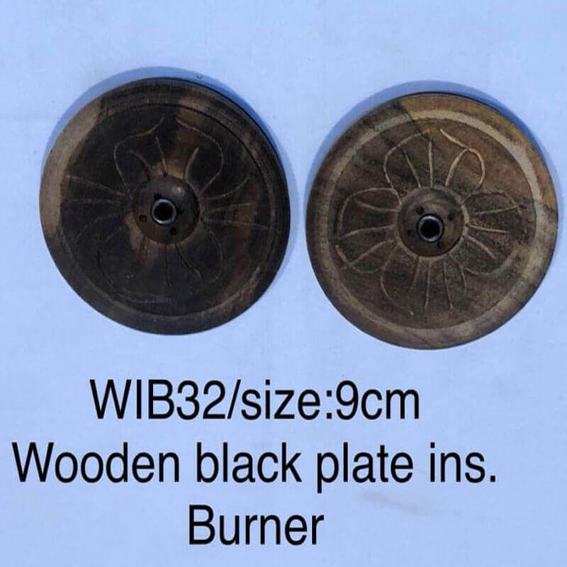 Wooden Black Plate Incense Burner