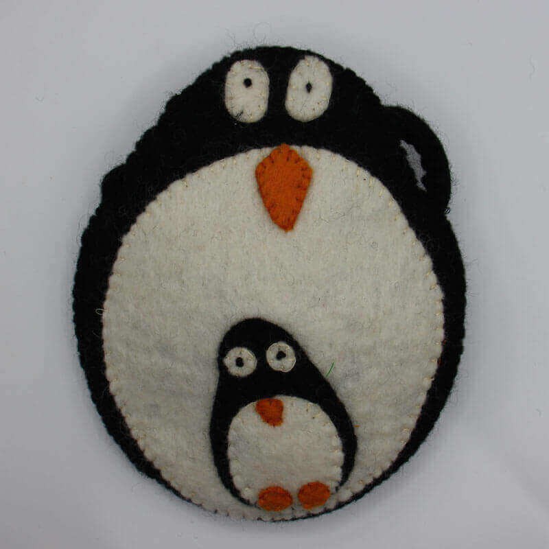 Penguin Bird Wallet Felt Bag
