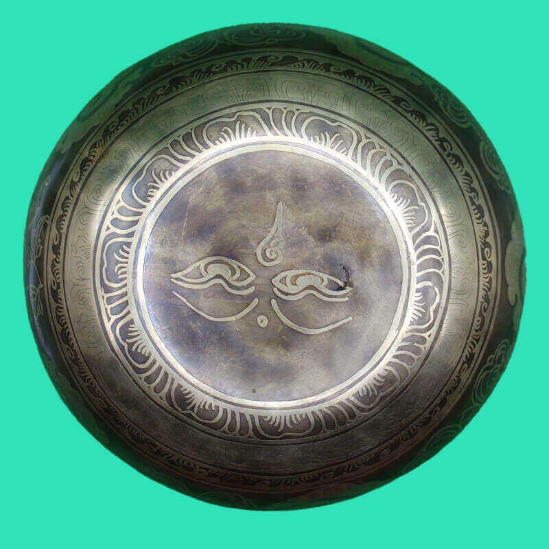 Bajra With Buddha Eye Carved Singing Bowl