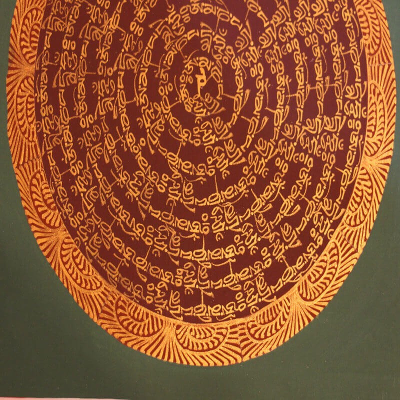 Tibetan Full Mantra Thangka Painting