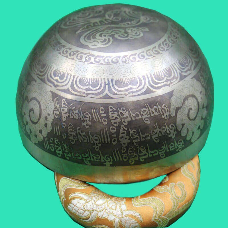 Om Carved Tibetan Singing Bowl