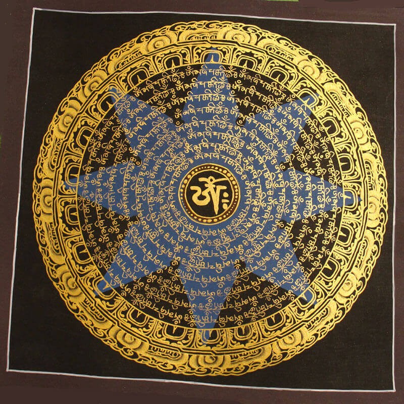 Blue Star Mandala Thangka Painting