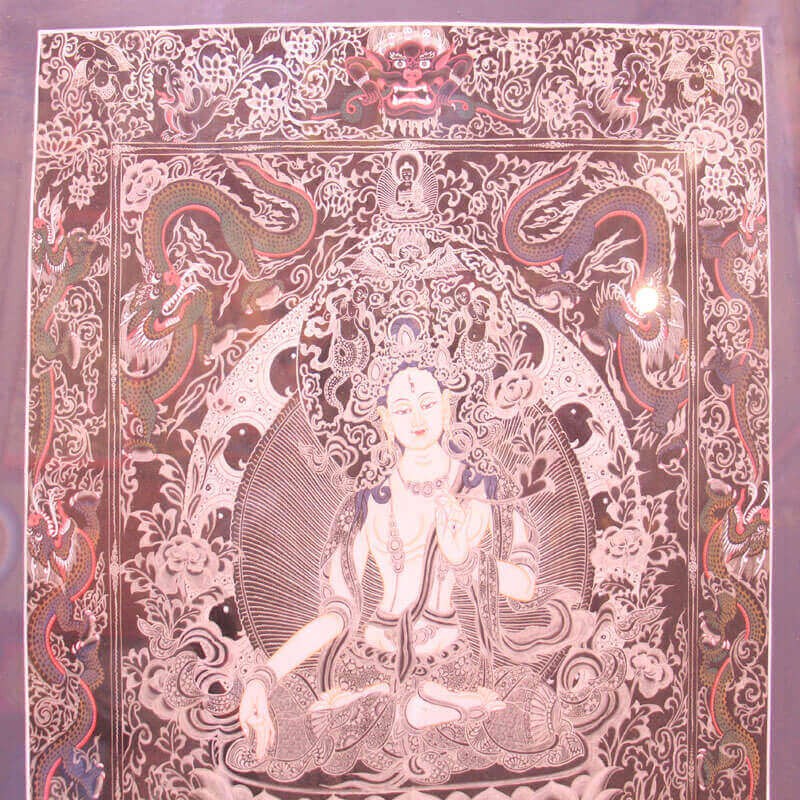 Silver White Tara Thangka Painting