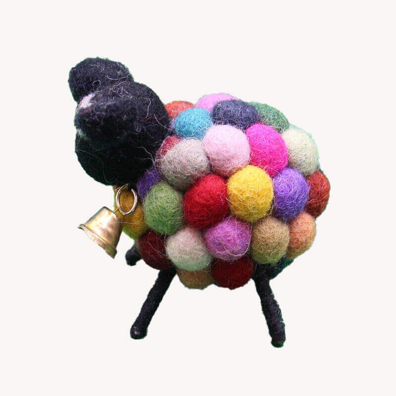 Colourfull Ball Sheep Felt Doll