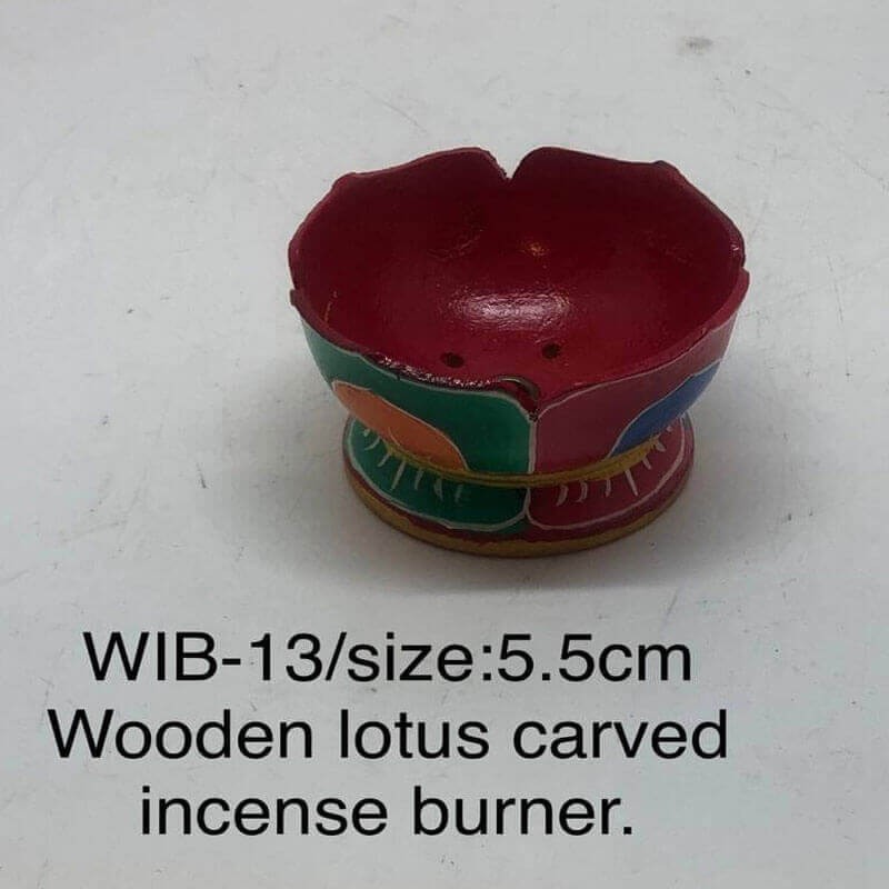 Wooden Lotus Curved Incense Burner
