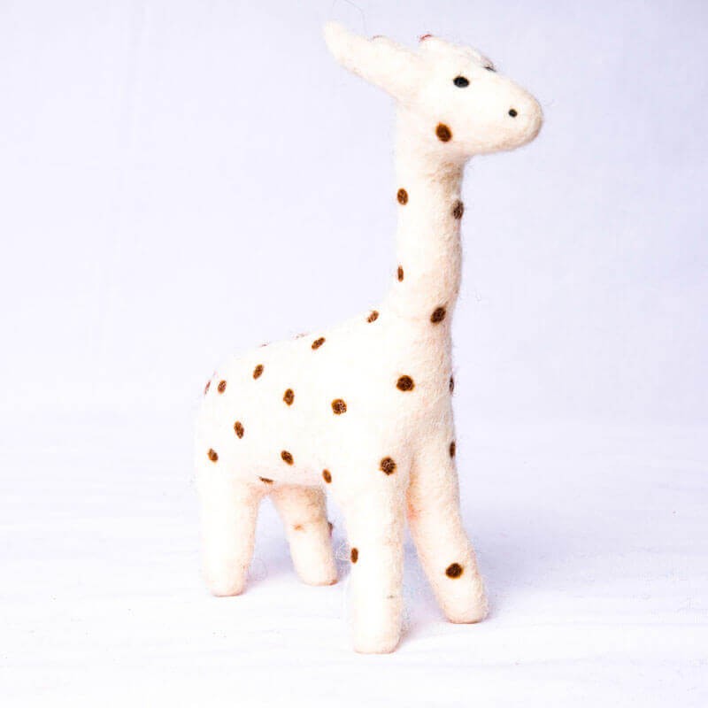 White Giraffe Felt Doll