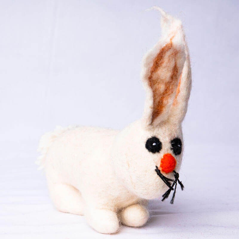 White Rabbit Felt Doll