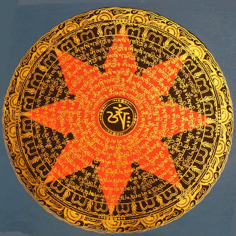 Red Star Mandala Thangka Painting
