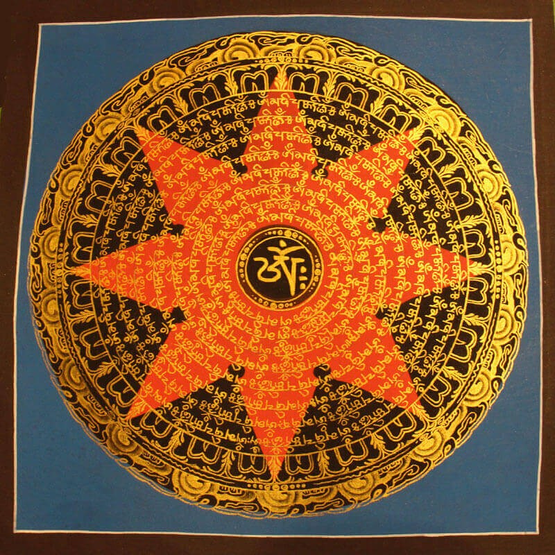 Red Star Mandala Thangka Painting