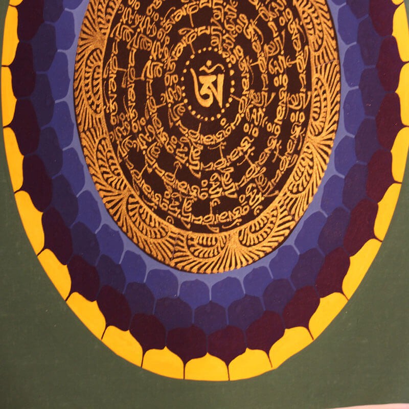 Om With Mantra Thangka Painting