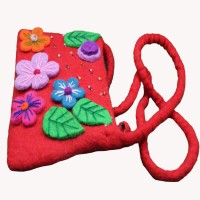 Flower With Leaf Felt Bag