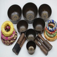 Black Seven Chakra Set Singing Bowl