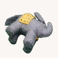 Light Happy Elephant Felt Doll