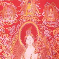 Handmade White Tara Thangka Painting