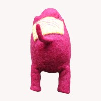 Red Angry Elephant Felt Doll