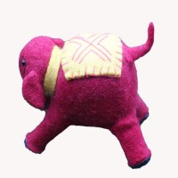 Red Angry Elephant Felt Doll