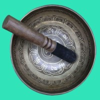 Om Carved Tibetan Singing Bowl