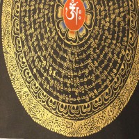 Om With Full Mantras Thangka Painting