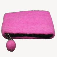 Pink Art Felt Purse