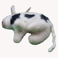 Swine White Pig Animal Felt Doll
