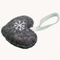 Grey Felt Heart
